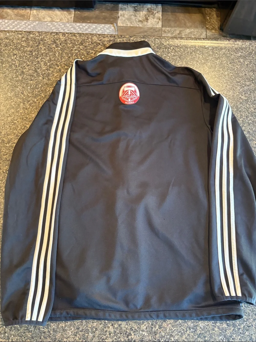 adidas men’s Large Black Track Jacket Portland Bend/Timbers FC Climacool